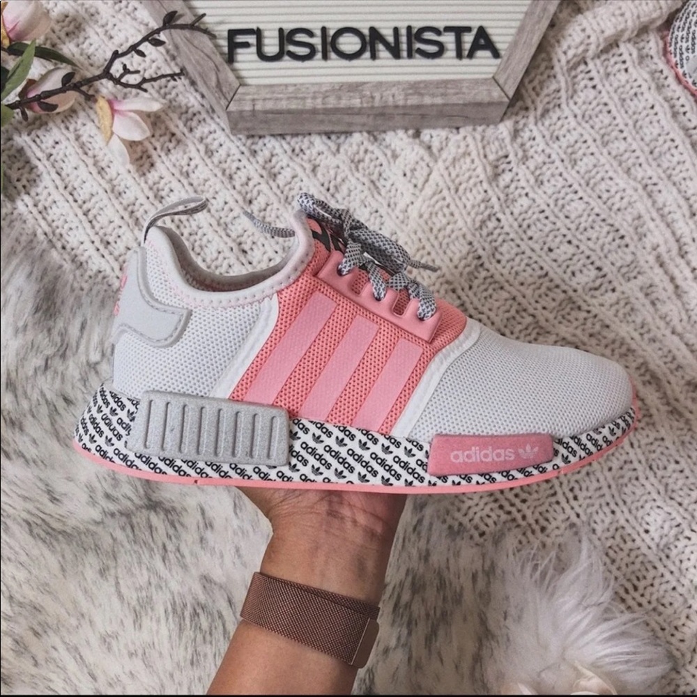 ‼️sold‼️🍭 Adidas NMD R1 White/Pink Spc. 5.5Y/7W - Picture 6 of 9